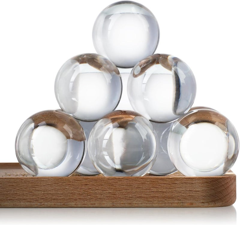 KRISININE 8pcs Clear Crystal Glass Balls 40mm Transparent Quartz Decorative Spheres for Christmas Home Table Decor - Image 1